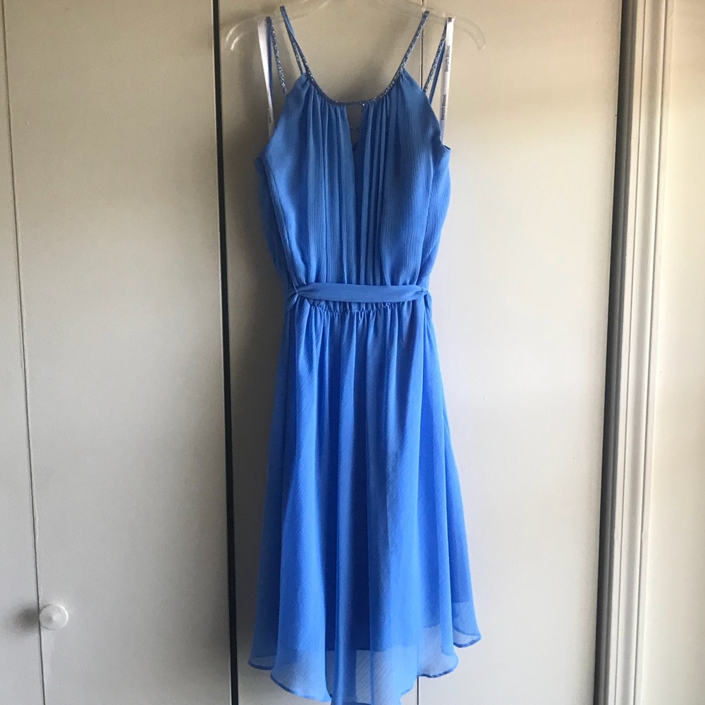 David’s Bridal cornflower blue size 6 dress
